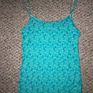 Aeropostale blue flowery tank